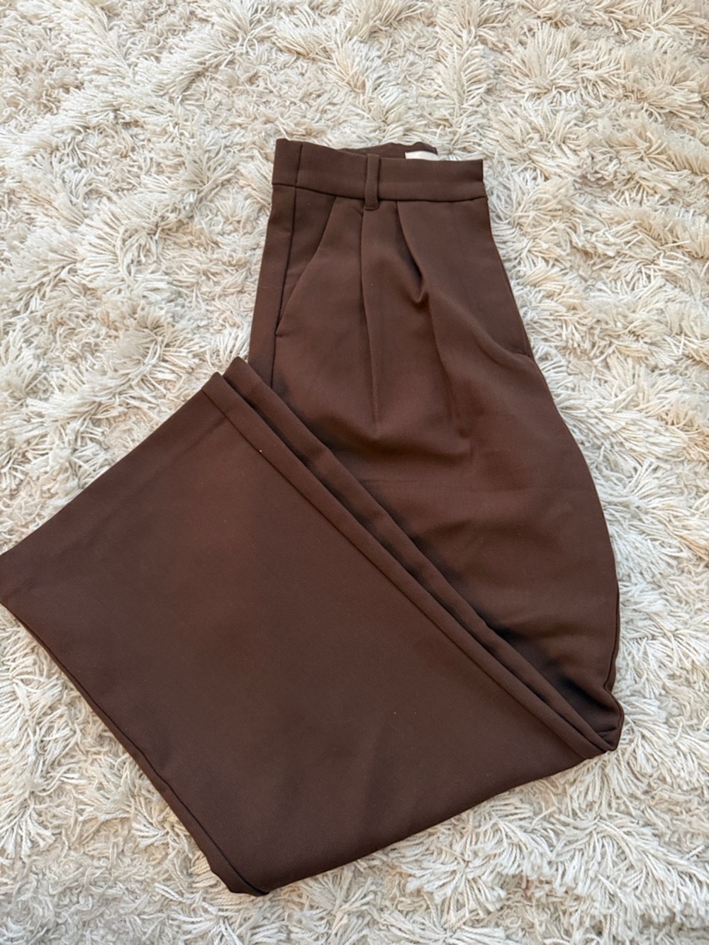 Petite Abercrombie & Fitch Brown High-Waisted Trousers